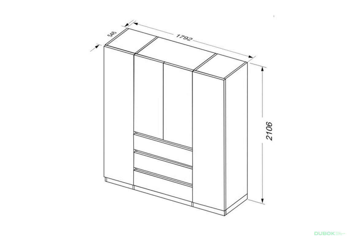 Fotografia 7 - Skriňa 4dv 3šu bez zrkadiel biely supermat, antracit Duo