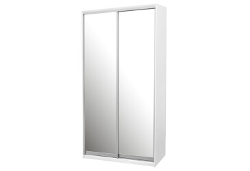 Skriňa 2D 1200x600x2400, 2 zrkadlá, biela