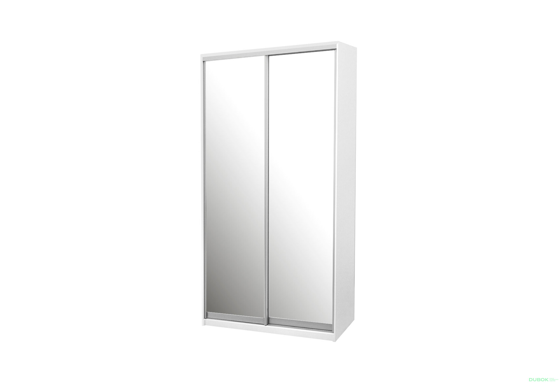 Fotografia 1 - Skriňa s posuvnými dverami Komforto 2 zrkadlové 120x240x60 cm Biela