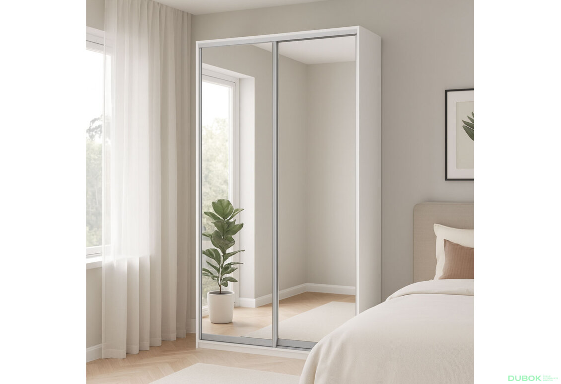 Fotografia 4 - Skriňa 2D 1200x600x2400, 2 zrkadlá, biela