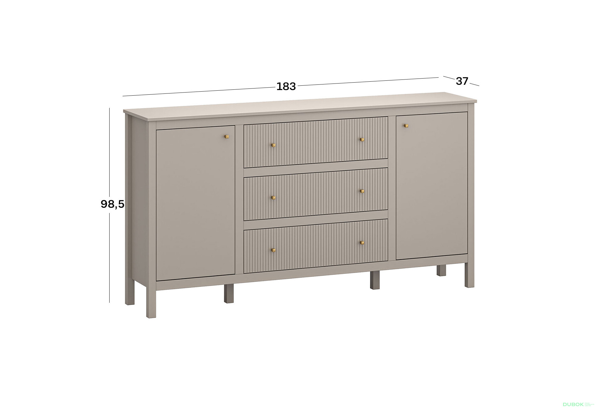 Komoda 2d3s (E) taupe Kleo - Fotografia 3 Fotografia 3 - Komoda 2d3s (E) taupe Kleo