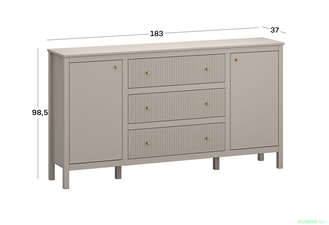 Komoda 2d3s (E) taupe Kleo - Fotografia 3 Fotografia 3 - Komoda 2d3s (E) taupe Kleo
