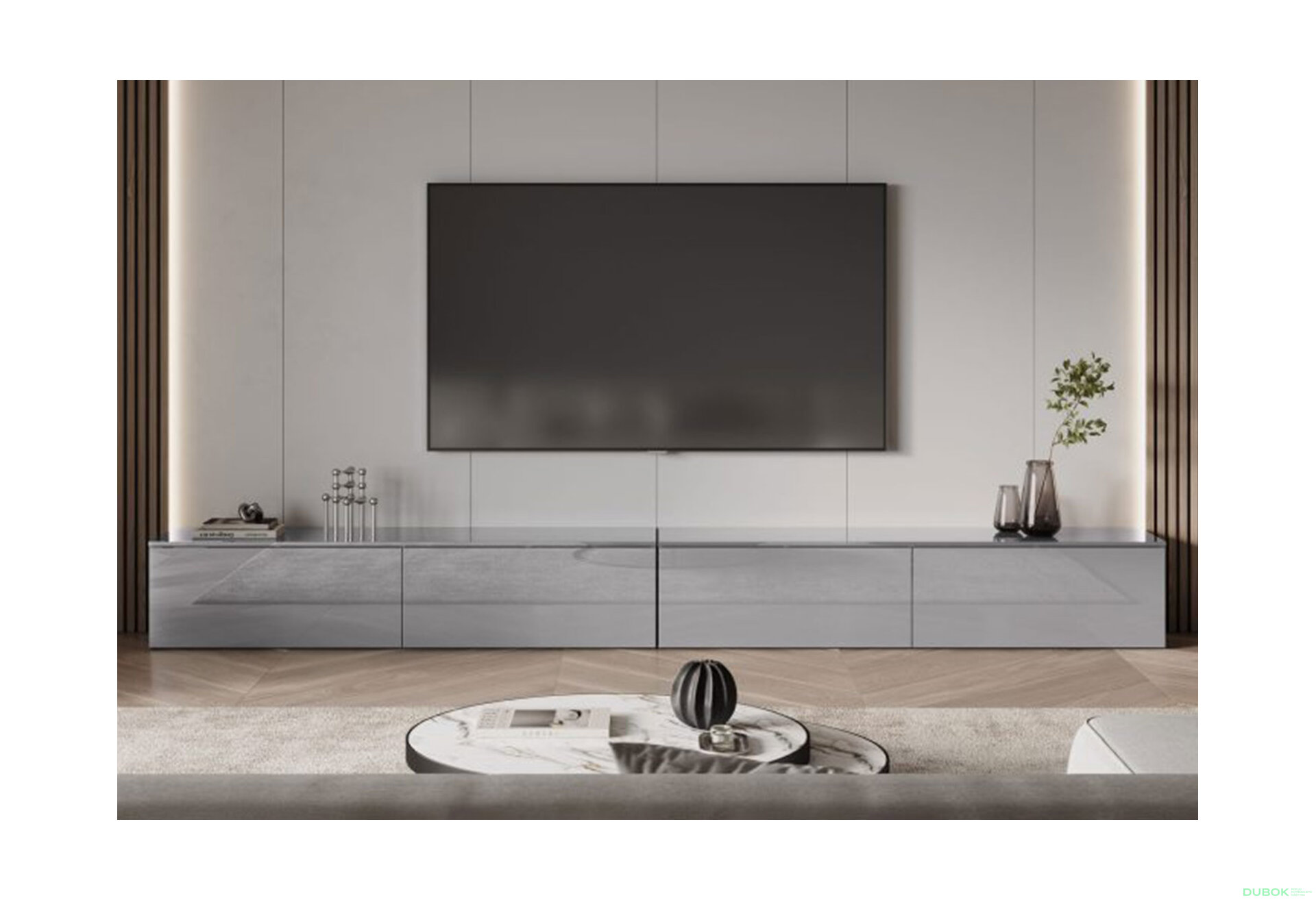 Fotografia 2 - TV stolík 1,75 lesklý sivý lávový Legs Box