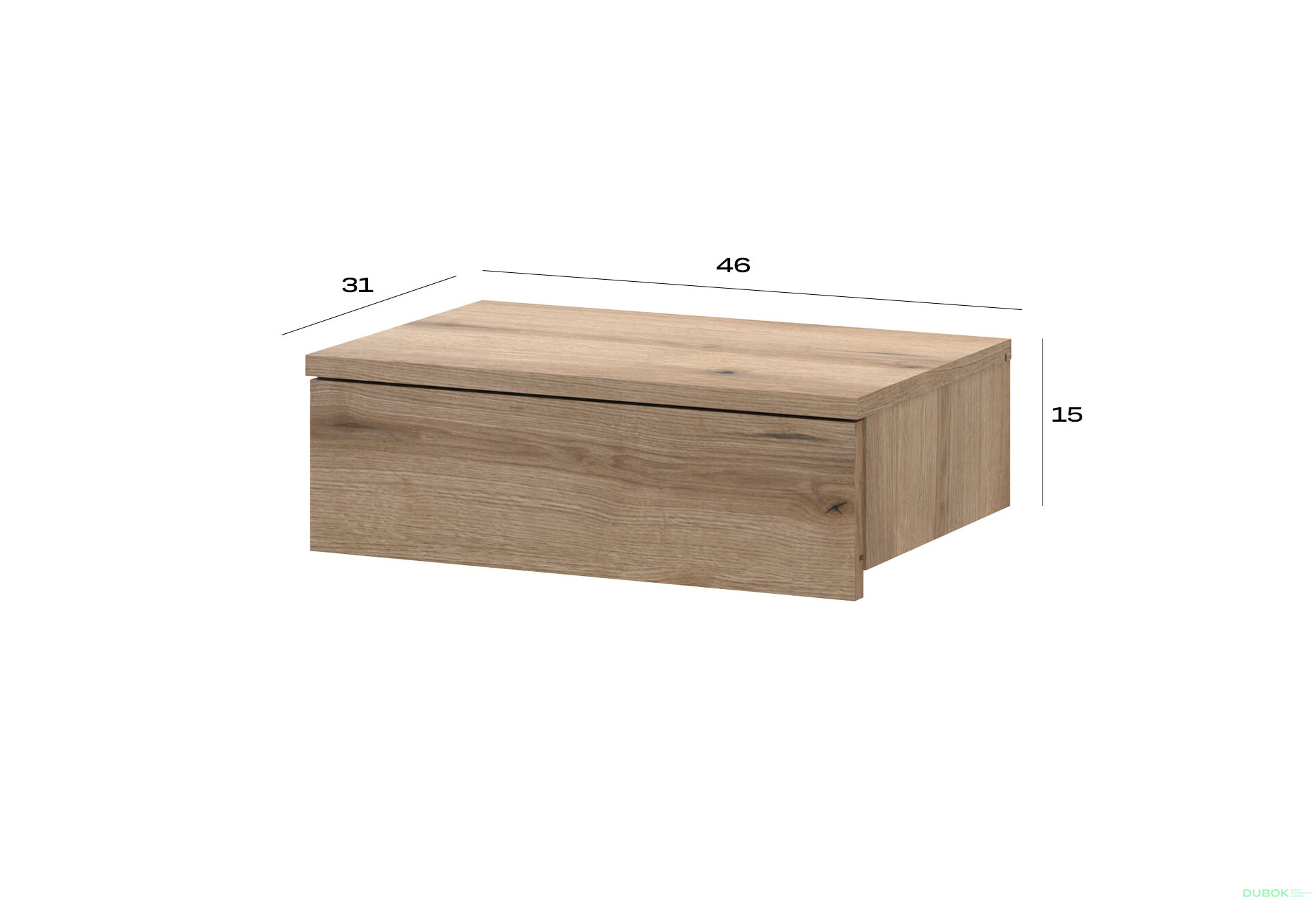 Nočný stolík Levía dub evoke 1š 46x31x15 - Fotografia 7 Fotografia 7 - Nočný stolík Levía dub evoke 1š 46x31x15