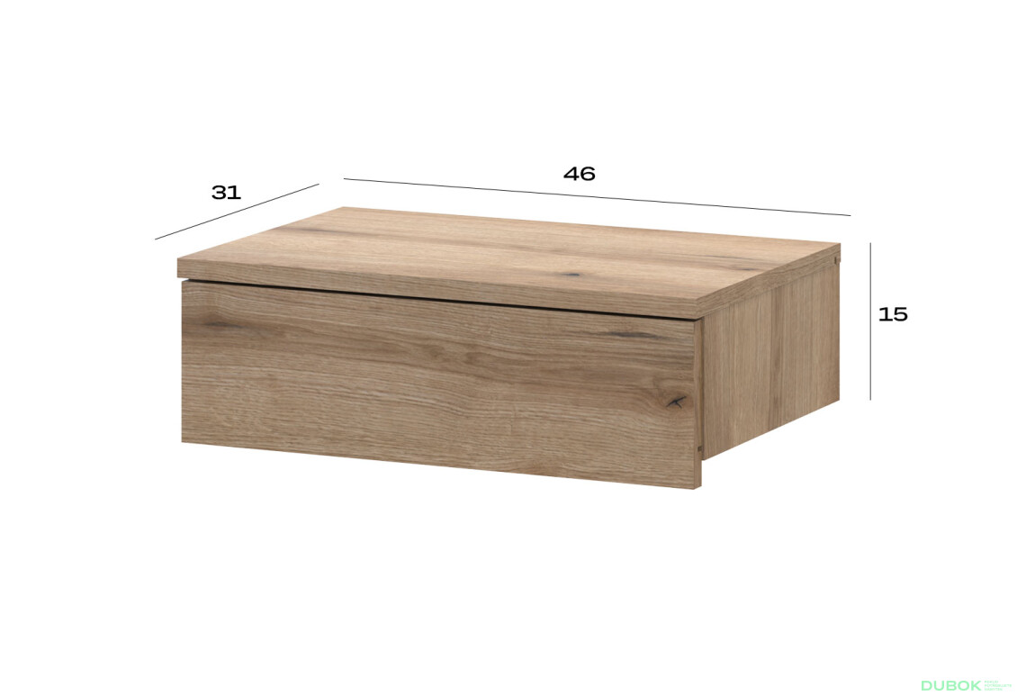 Nočný stolík Levía dub evoke 1š 46x31x15 - Fotografia 7 Fotografia 7 - Nočný stolík Levía dub evoke 1š 46x31x15