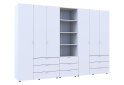 Fotografia 4 - Skriňa šesťdverová s regálom s zásuvkami Gelar 292.4 cm biely
