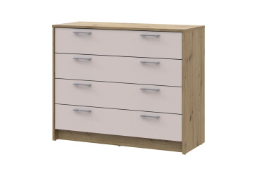 Komoda Rondi 4 zásuvky 100x40x82 dub artisan / kašmír