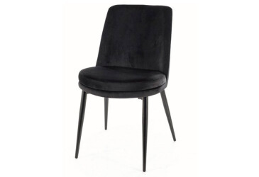Stolička Kayla Velvet, čierny Bluvel 19, kov čierna matná