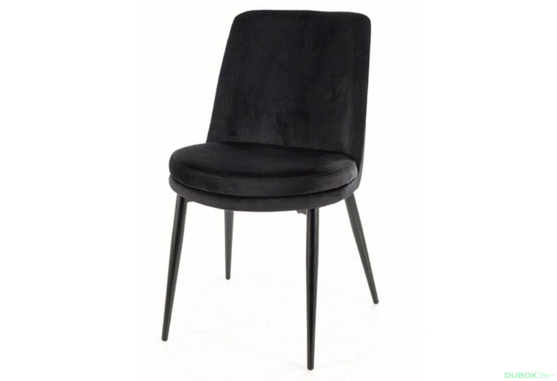 Stolička Kayla Velvet, čierny Bluvel 19, kov čierna matná