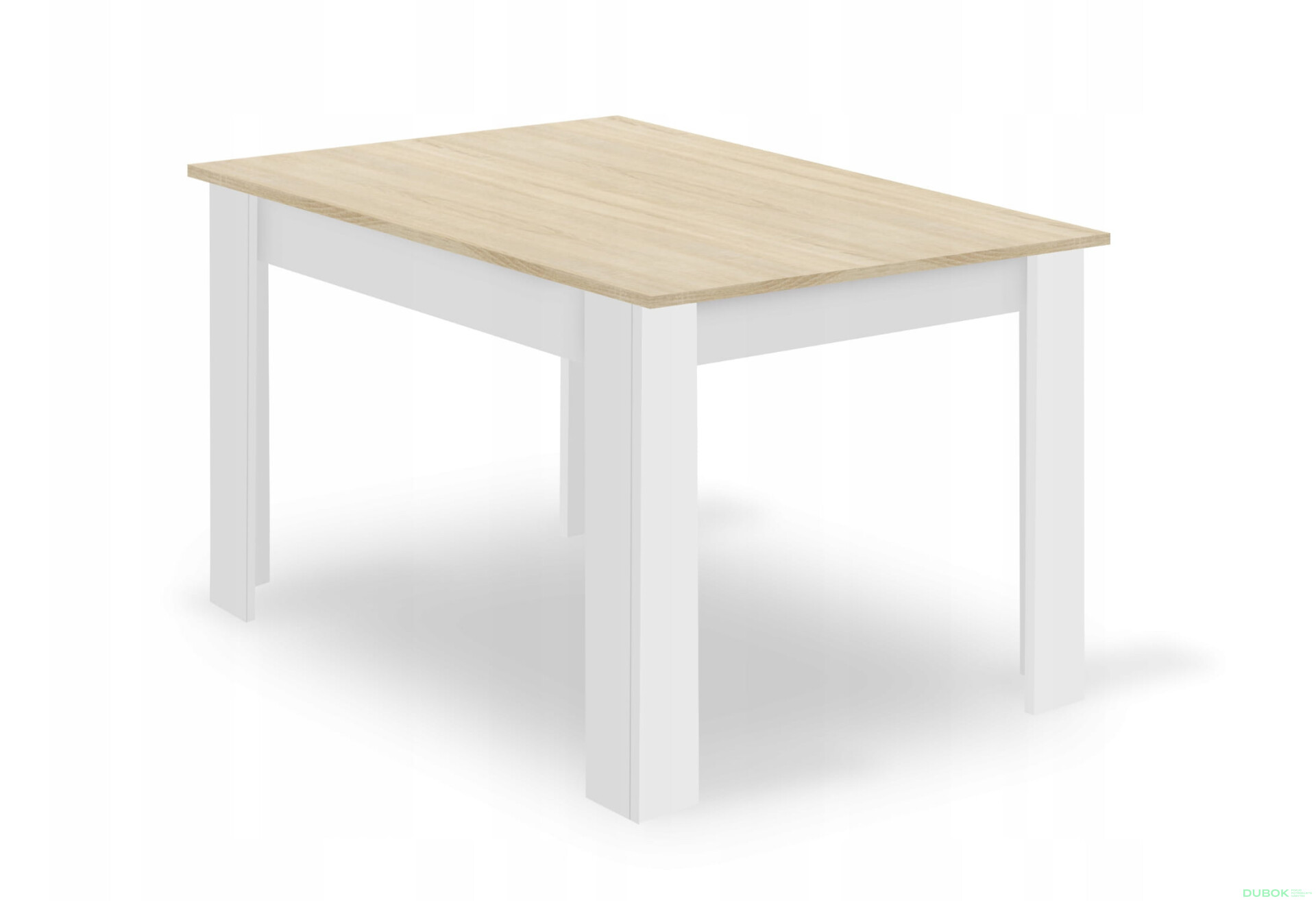 Fotografia 11 - Zestaw stół prostokątny 120x80 dąb sonoma + 4 krzesła MARK białe