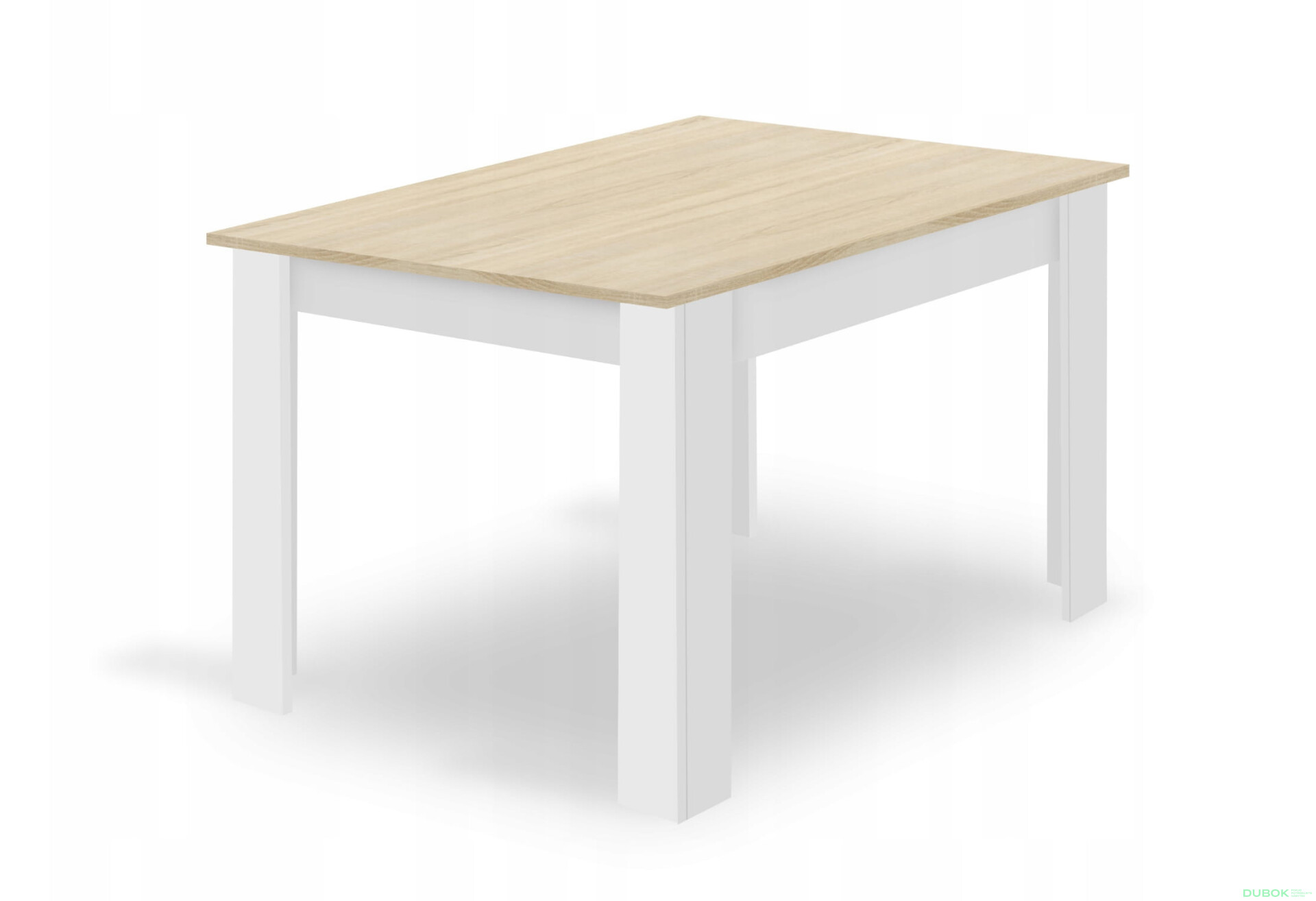 Fotografia 10 - Zestaw stół prostokątny 120x80 dąb sonoma + 4 krzesła MARK białe