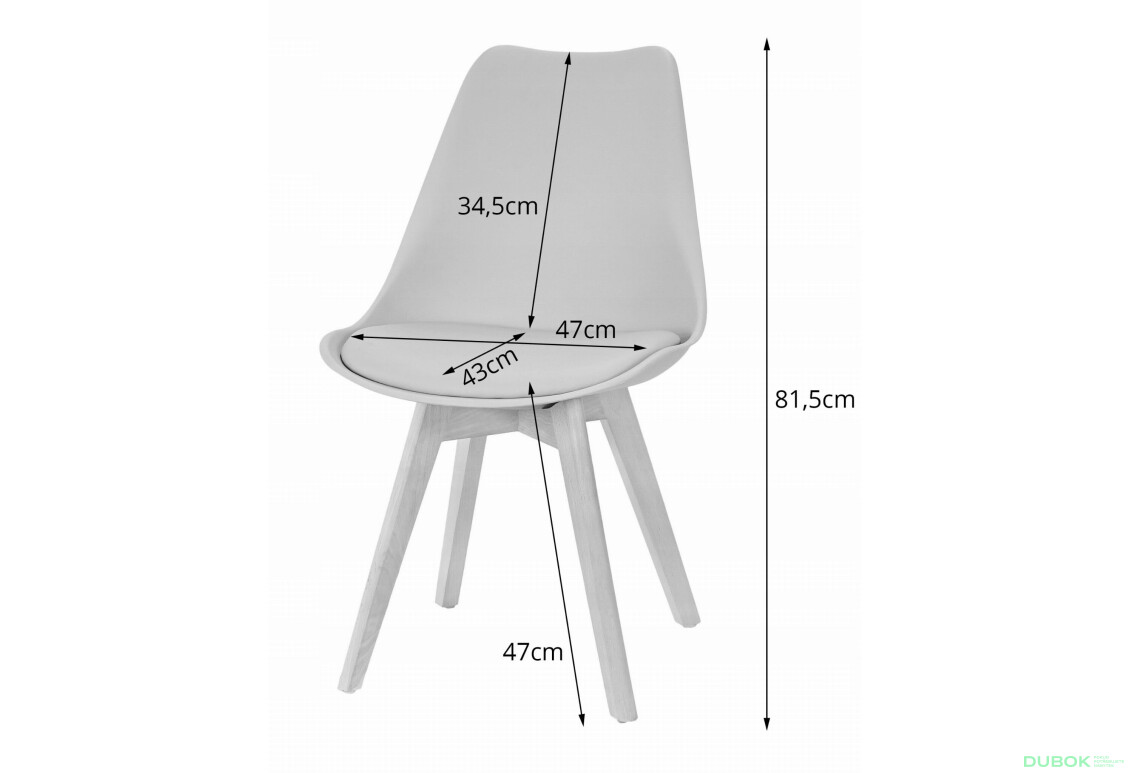 Zestaw stół prostokątny 120x80 dąb sonoma + 4 krzesła MARK szare - Fotografia 8 Fotografia 8 - Zestaw stół prostokątny 120x80 dąb sonoma + 4 krzesła MARK szare