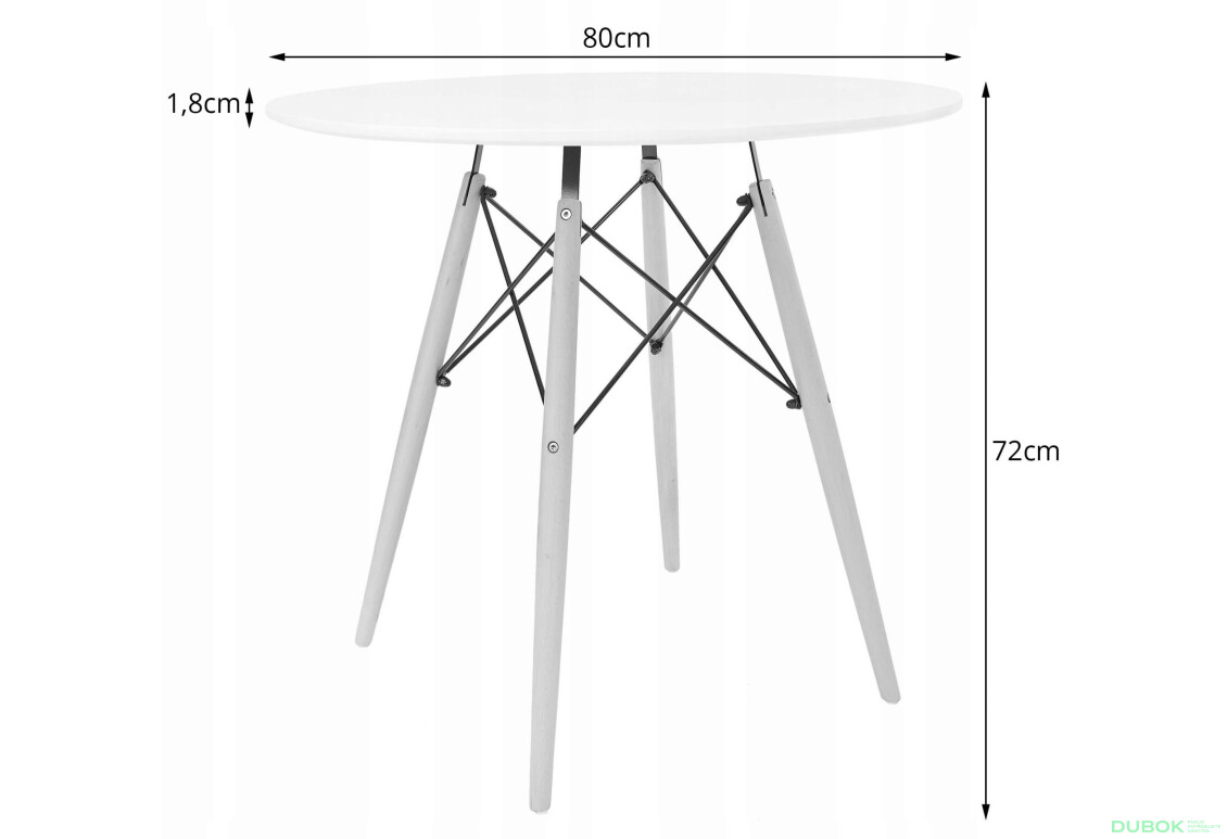 Zestaw stół okrągły TODI 80cm biały + 4 krzesła LAGO różowe - Fotografia 11 Fotografia 11 - Zestaw stół okrągły TODI 80cm biały + 4 krzesła LAGO różowe