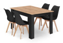 Zestaw stół prostokątny 120x80 craft + 4 krzesła MARK czarne - Fotografia 1 Fotografia 1 - Zestaw stół prostokątny 120x80 craft + 4 krzesła MARK czarne