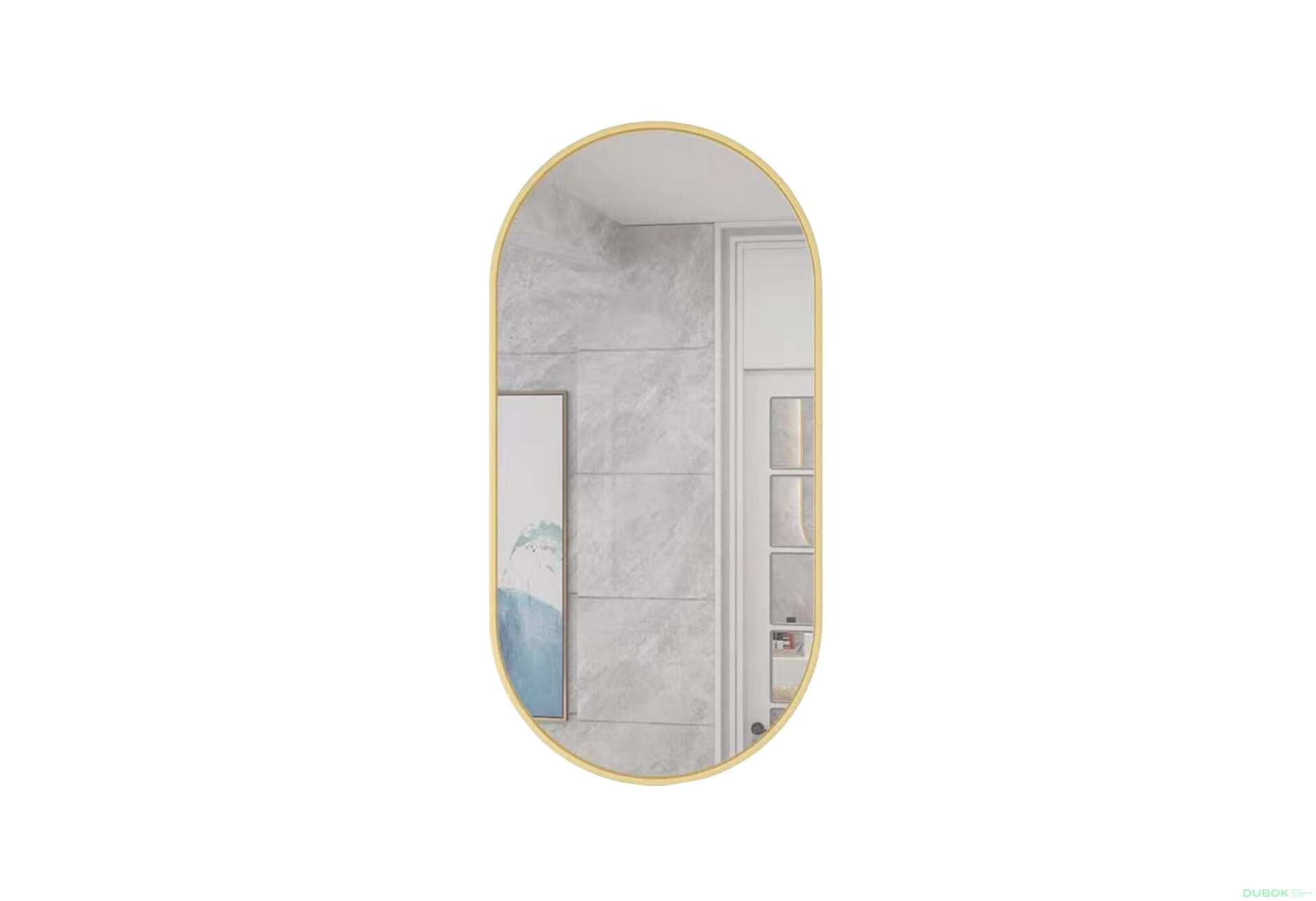 Fotografia 1 - Lustro owalne 80x40cm złota rama