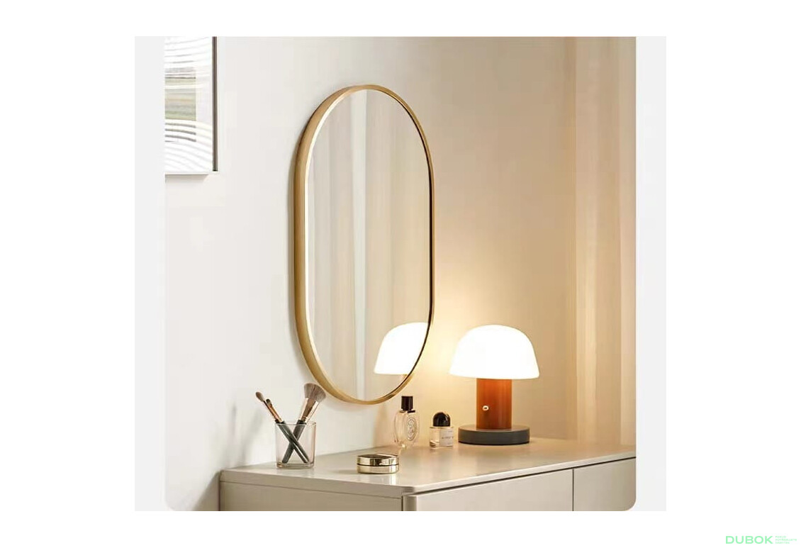 Fotografia 5 - Lustro owalne 80x40cm złota rama