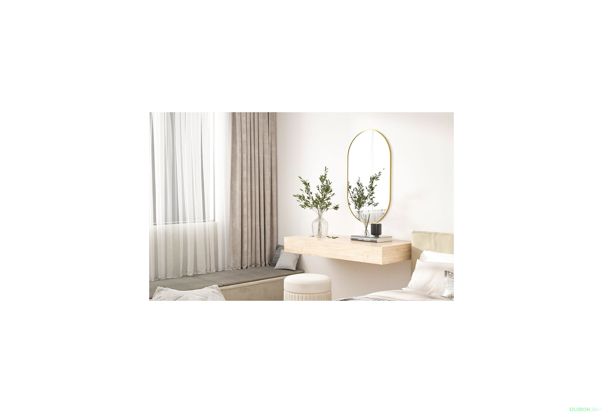 Fotografia 5 - Lustro owalne 100x50cm złota rama