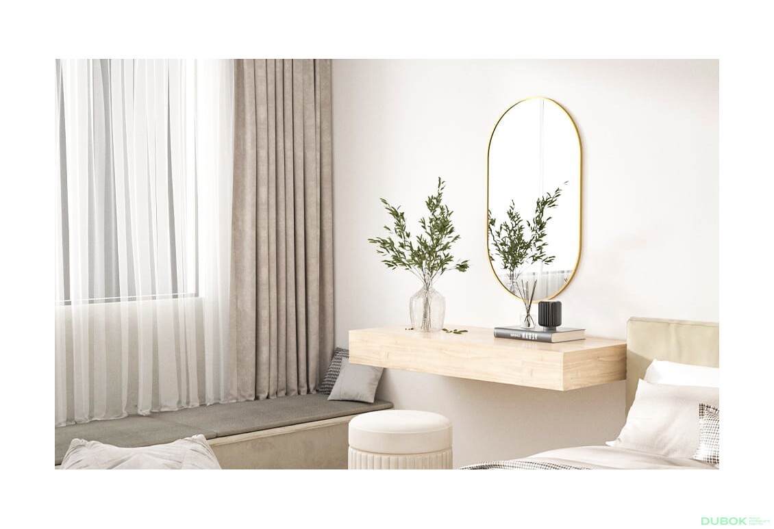 Fotografia 5 - Lustro owalne 100x50cm złota rama