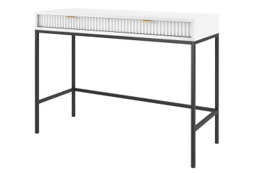 Toaletný stolík T104 biely Nova Čierne nohy / zlatý úchytky
