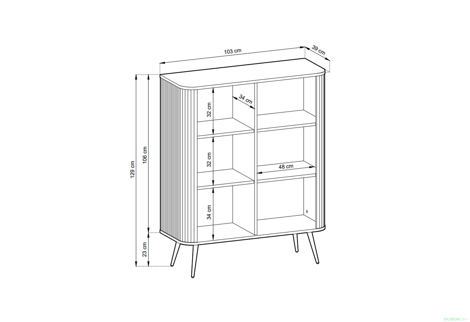 Komoda K-103 čierna, čierne nohy Zova - Fotografia 6 Fotografia 6 - Komoda K-103 čierna, čierne nohy Zova