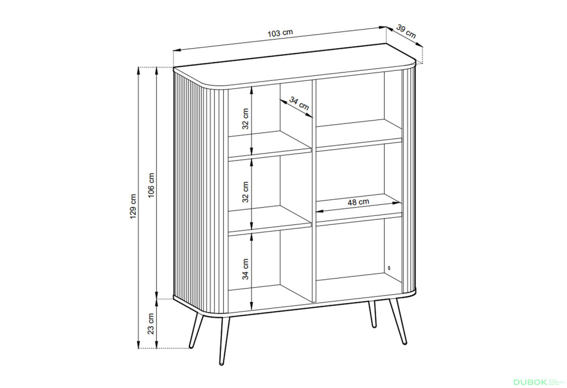 Komoda K-103 čierna, čierne nohy Zova - Fotografia 6 Fotografia 6 - Komoda K-103 čierna, čierne nohy Zova