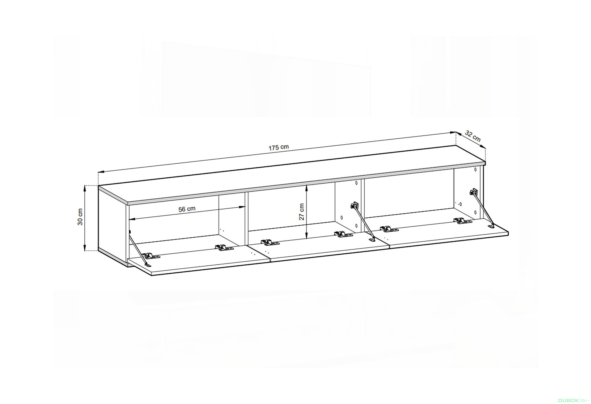 TV stolík RTV 175 biely Oro - Fotografia 3 Fotografia 3 - TV stolík RTV 175 biely Oro