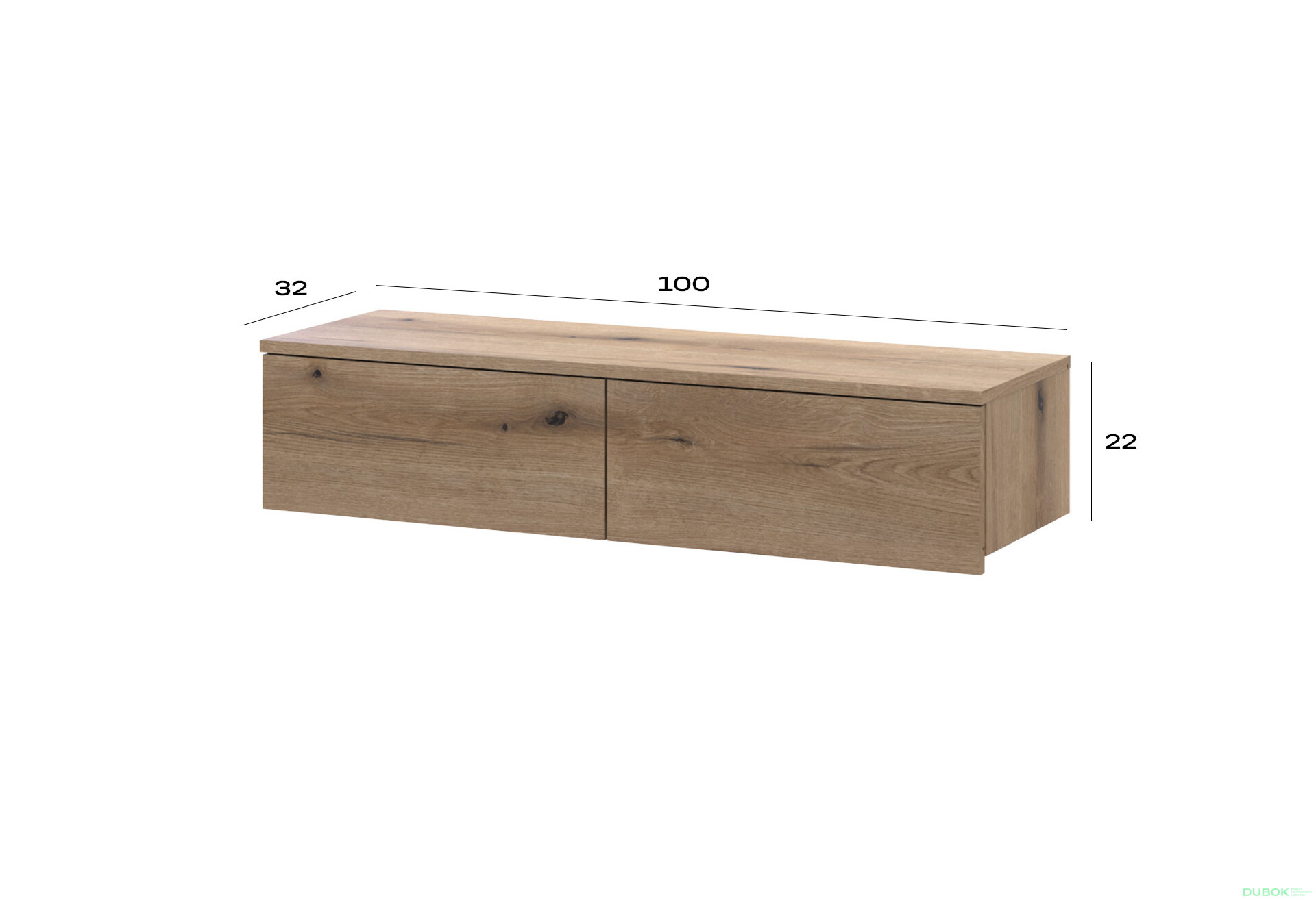 Toaletný stolík Levía dub evoke 2š 100x32x22 - Fotografia 7 Fotografia 7 - Toaletný stolík Levía dub evoke 2š 100x32x22