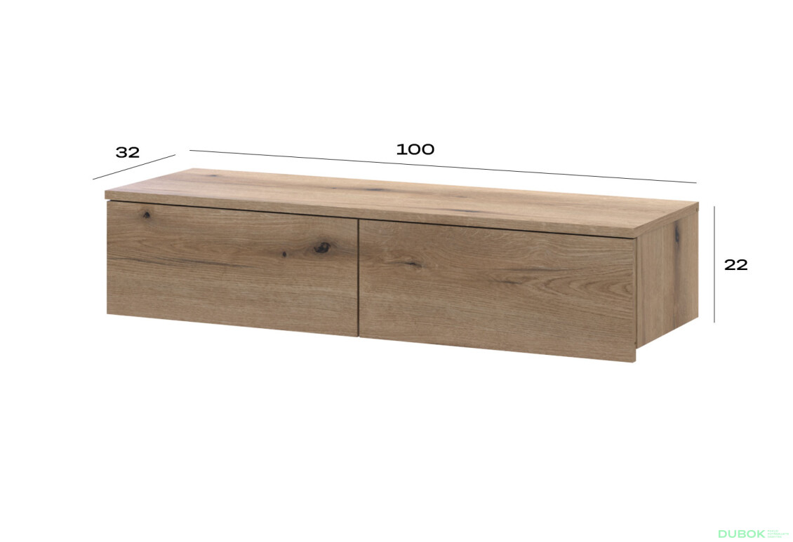 Toaletný stolík Levía dub evoke 2š 100x32x22 - Fotografia 7 Fotografia 7 - Toaletný stolík Levía dub evoke 2š 100x32x22