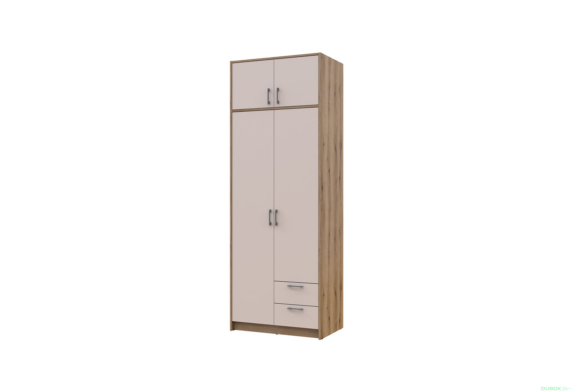 Skriňa Rondi 2 drevotrieska s nadstavcom dub artisan / kašmír 82x52x236 - Fotografia 1 Fotografia 1 - Skriňa Rondi 2 drevotrieska s nadstavcom dub artisan / kašmír 82x52x236
