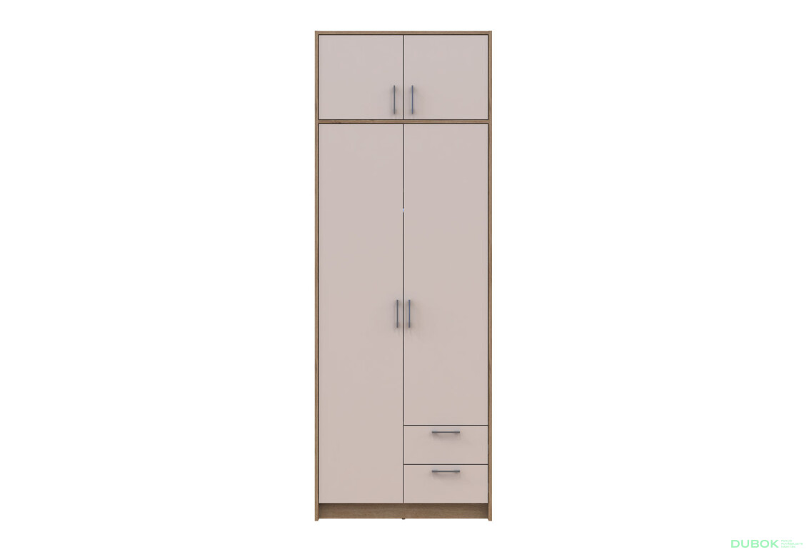 Skriňa Rondi 2 drevotrieska s nadstavcom dub artisan / kašmír 82x52x236 - Fotografia 3 Fotografia 3 - Skriňa Rondi 2 drevotrieska s nadstavcom dub artisan / kašmír 82x52x236
