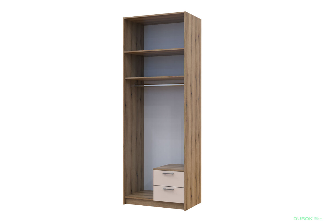 Skriňa Rondi 2 drevotrieska s nadstavcom dub artisan / kašmír 82x52x236 - Fotografia 7 Fotografia 7 - Skriňa Rondi 2 drevotrieska s nadstavcom dub artisan / kašmír 82x52x236