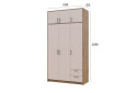 Fotografia 7 - Skriňa Rondi 3 drevotrieska s horným priestorom artisan dub / cashmere 121x52x236