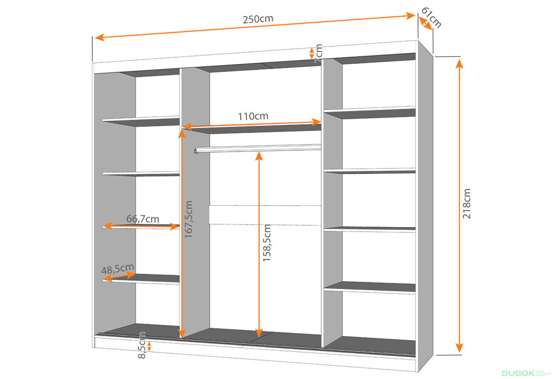 Fotografia 2 - Skriňa Albumy so zrkadlom čierny / dub sonoma