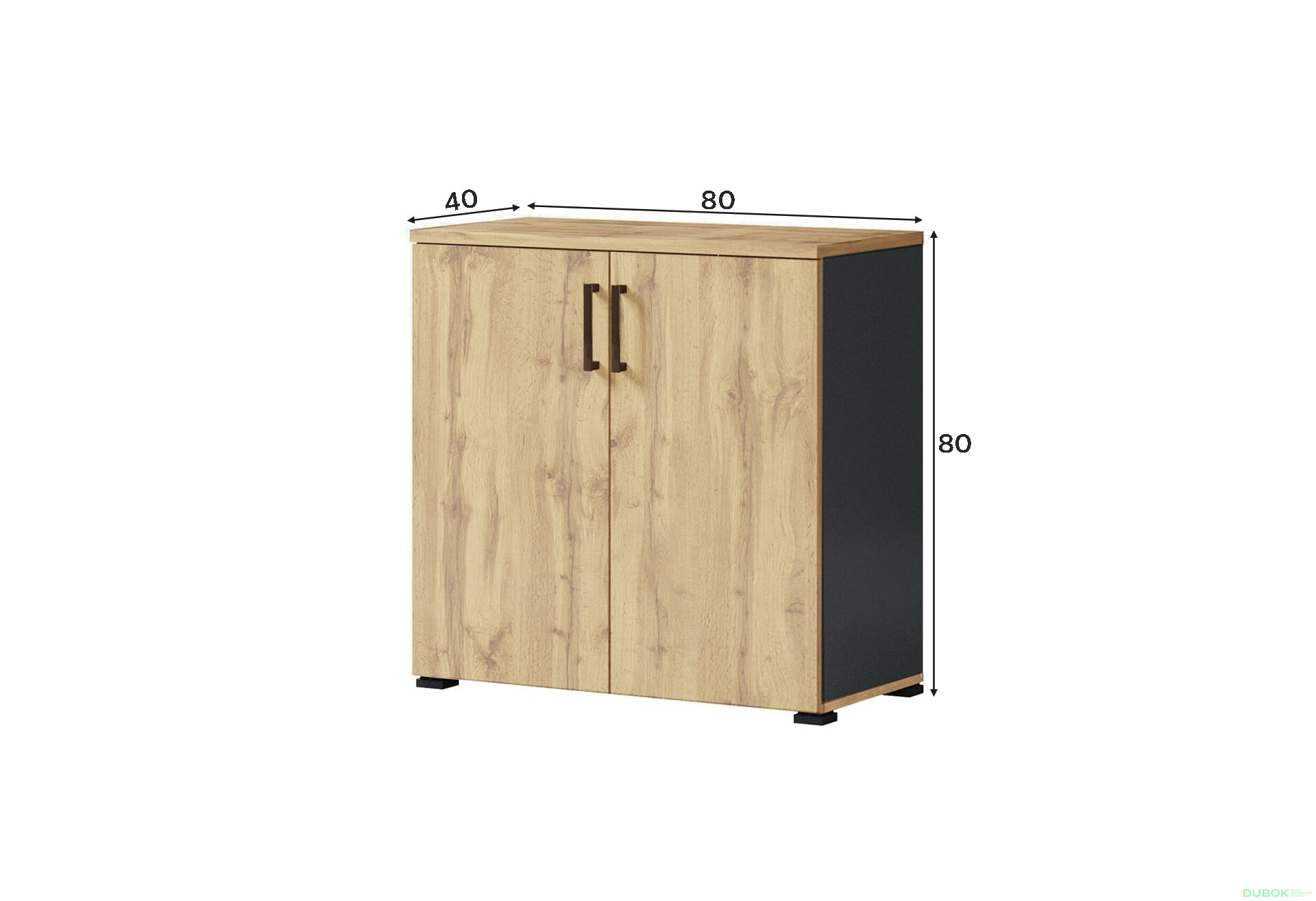 Fotografia 3 - Komoda 2D, antracit / dub wotan Džurian