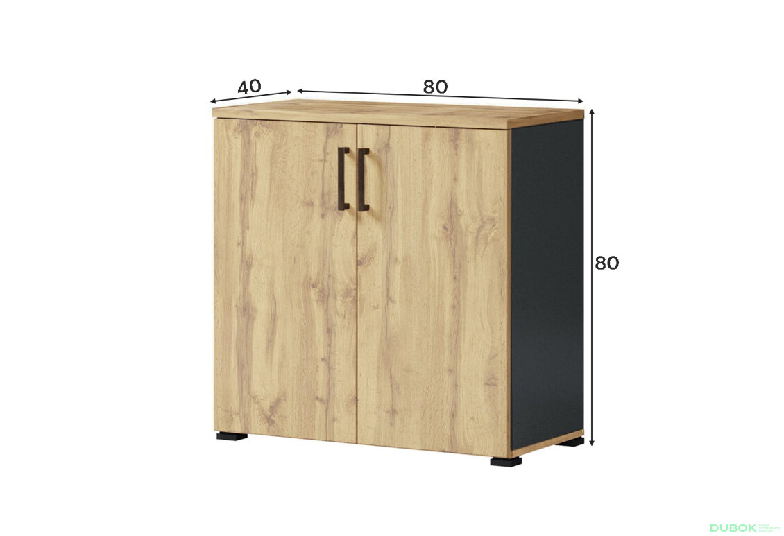 Fotografia 3 - Komoda 2D, antracit / dub wotan Džurian