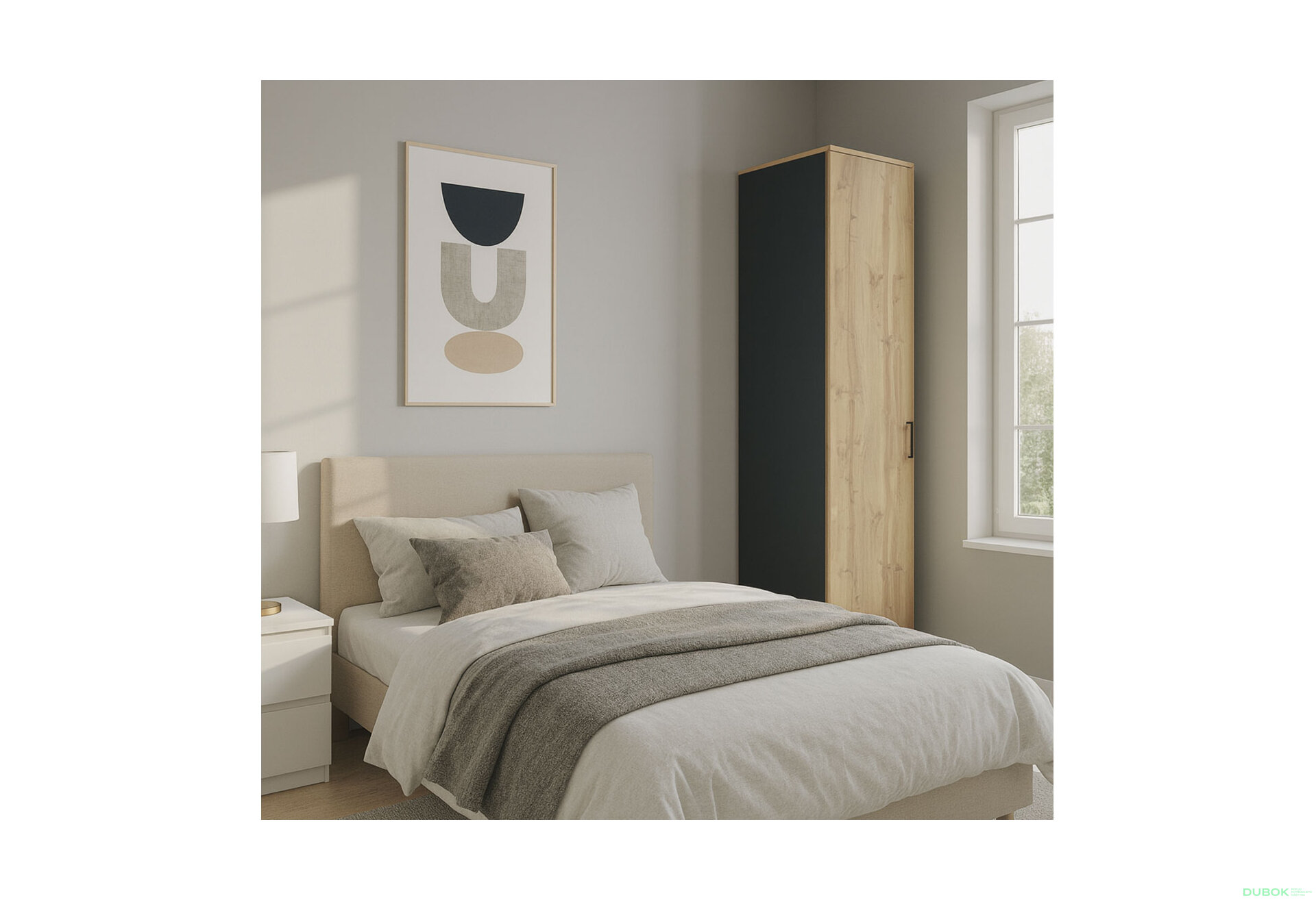 Fotografia 3 - Skriňa 1D, antracit / dub wotan Džurian