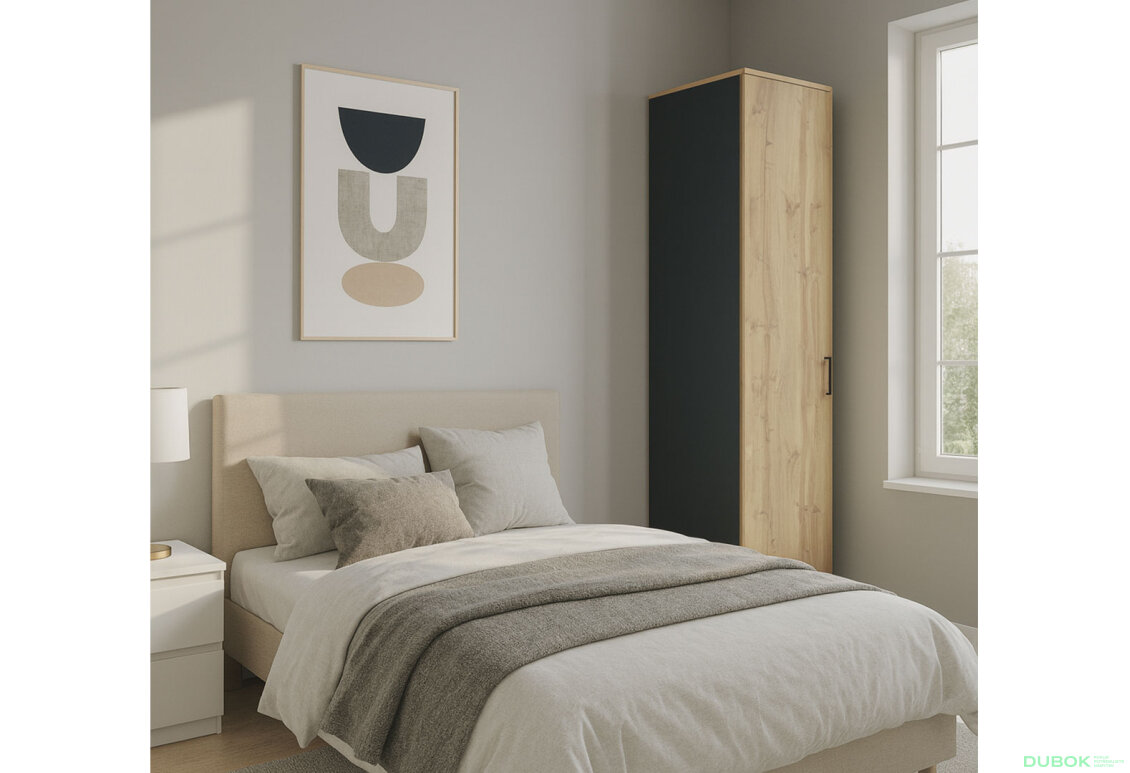 Fotografia 3 - Skriňa 1D, antracit / dub wotan Džurian