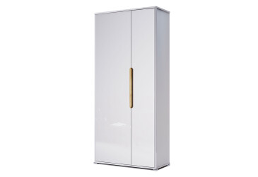 Skriňa 2D bez zrkadiel, biely lesk Stella