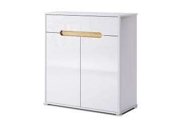 Komoda 2D 1Š, biely lesk Stella