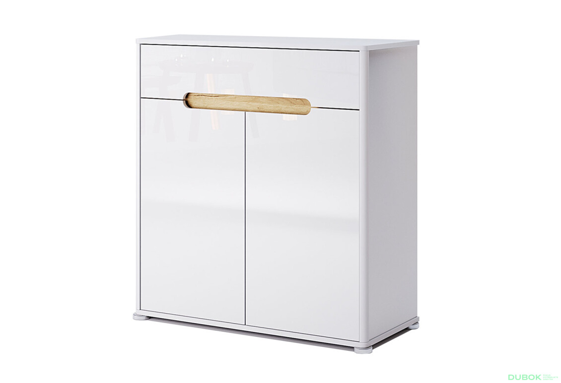 Komoda 2D 1Š, biely lesk Stella