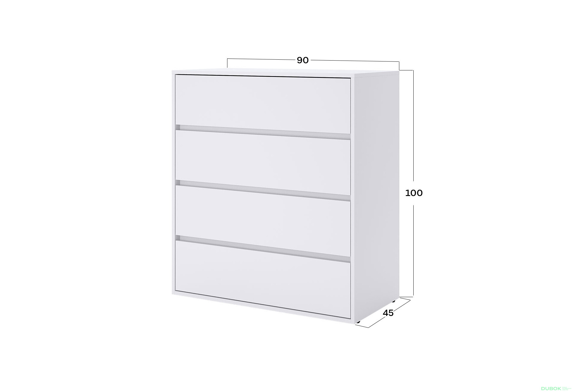 Komoda 4šx Super Mat Biela Tibo - Fotografia 3 Fotografia 3 - Komoda 4šx Super Mat Biela Tibo