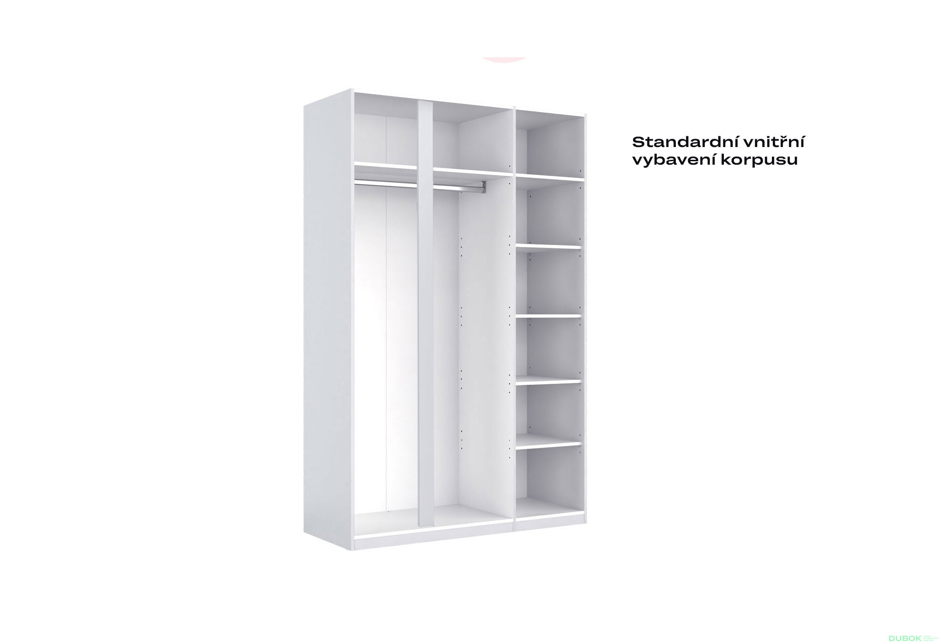 Fotografia 6 - Skriňa 3-dverová Bez zrkadiel Super Mat Biela Tibo