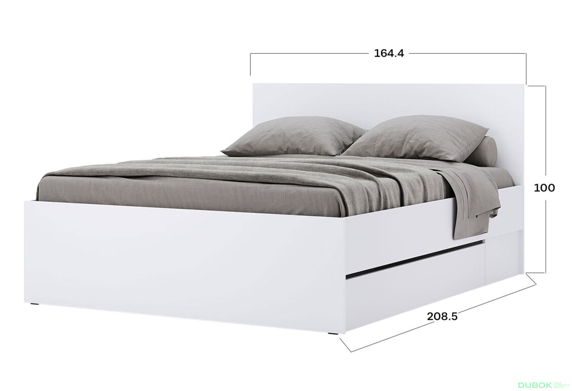 Posteľ 1.6x2.0 s šuplíkmi bez rámu Super Mat Biela Tibo - Fotografia 6 Fotografia 6 - Posteľ 1.6x2.0 s šuplíkmi bez rámu Super Mat Biela Tibo