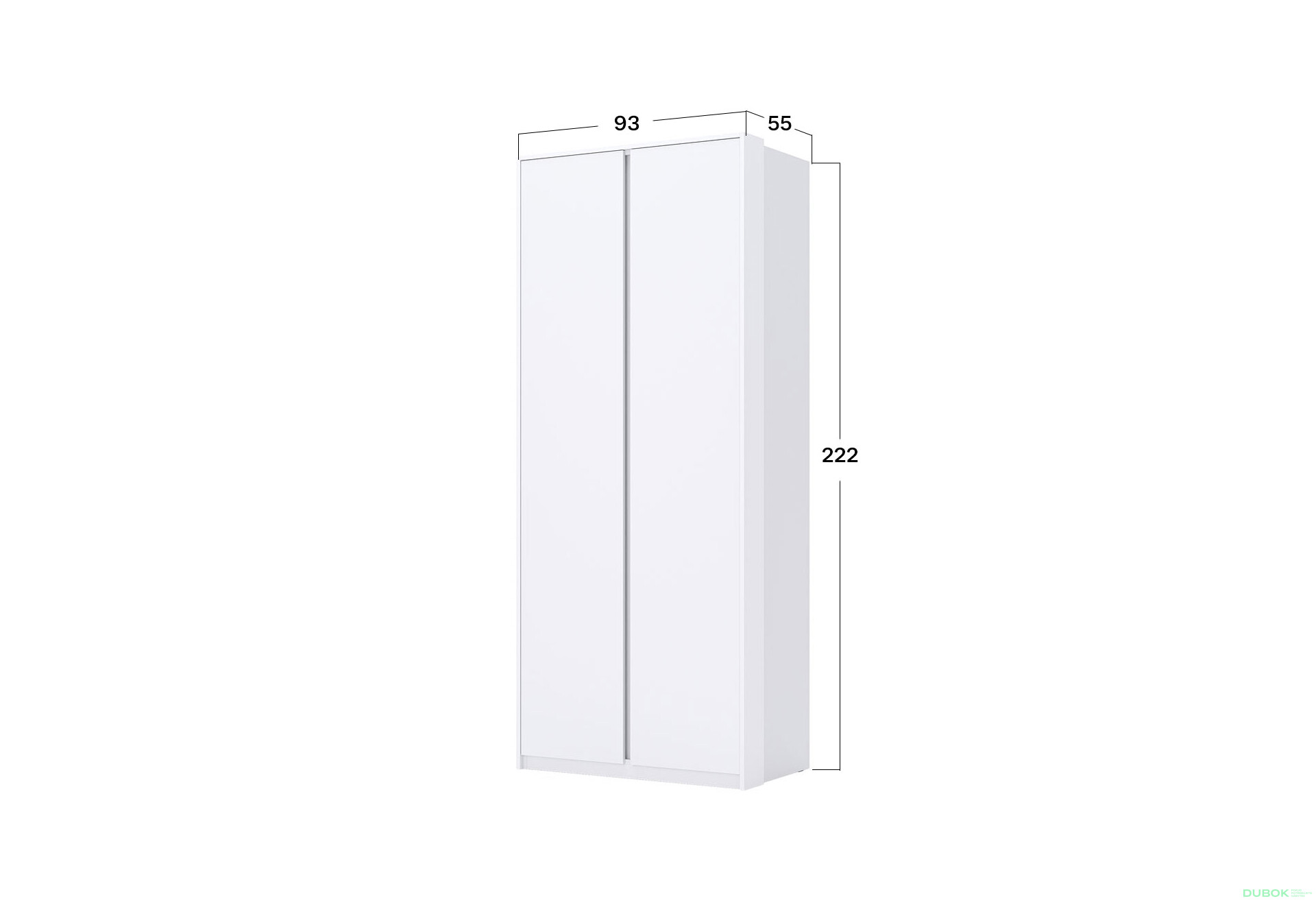 Skriňa 2dv Bez zrkadiel Super Mat Biela Tibo - Fotografia 3 Fotografia 3 - Skriňa 2dv Bez zrkadiel Super Mat Biela Tibo