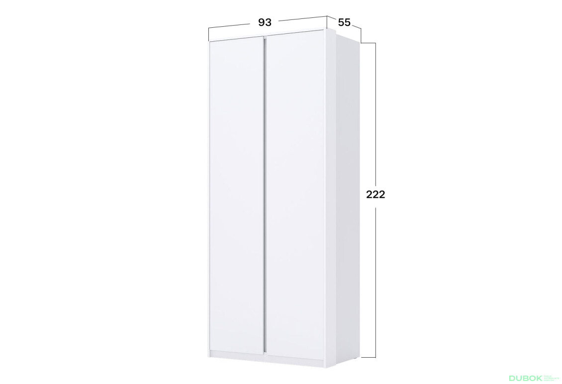 Skriňa 2dv Bez zrkadiel Super Mat Biela Tibo - Fotografia 3 Fotografia 3 - Skriňa 2dv Bez zrkadiel Super Mat Biela Tibo