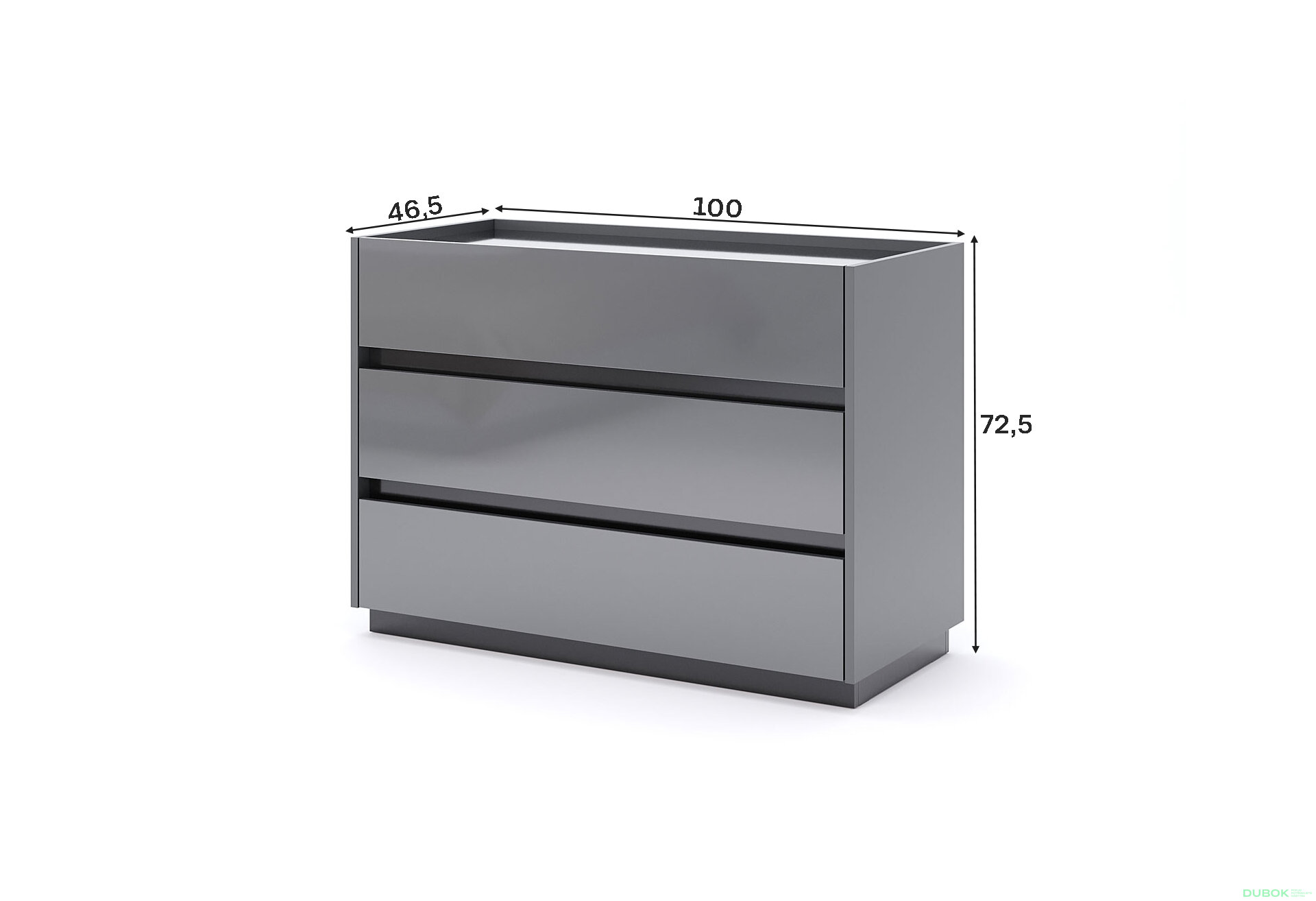 Fotografia 5 - Komoda 3šx Mat antracit / mat grafit Teo