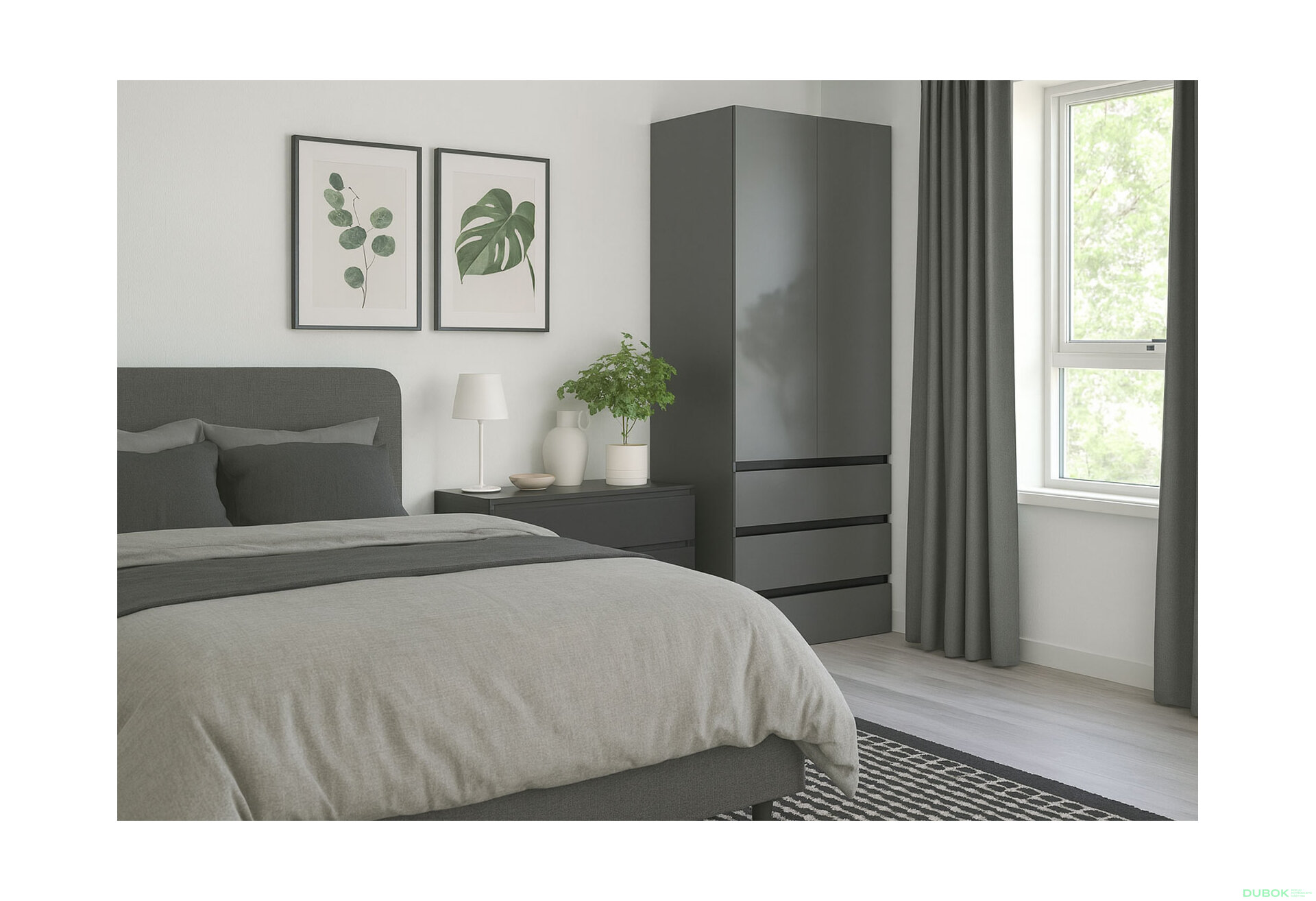 Fotografia 4 - Skriňa 2dv 3šx bez zrkadiel Mat antracit / mat grafit Teo