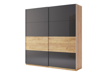Skriňa s posuvnými dverami 2.0x2.1 Mat Lava/Dub Kraft, séria N Ramona