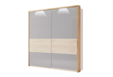 Možnosť Záclonová tyč (s osvetlením) Skrine s posuvnými dverami 2.0x2.1 dub kraft