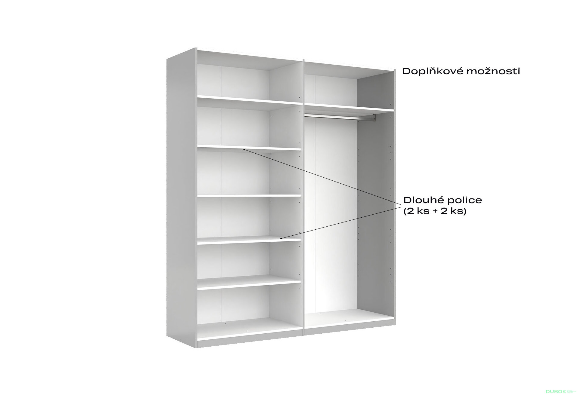 Fotografia 6 - Skriňa 4dv bez zrkadiel, séria N sivý lesk Megy